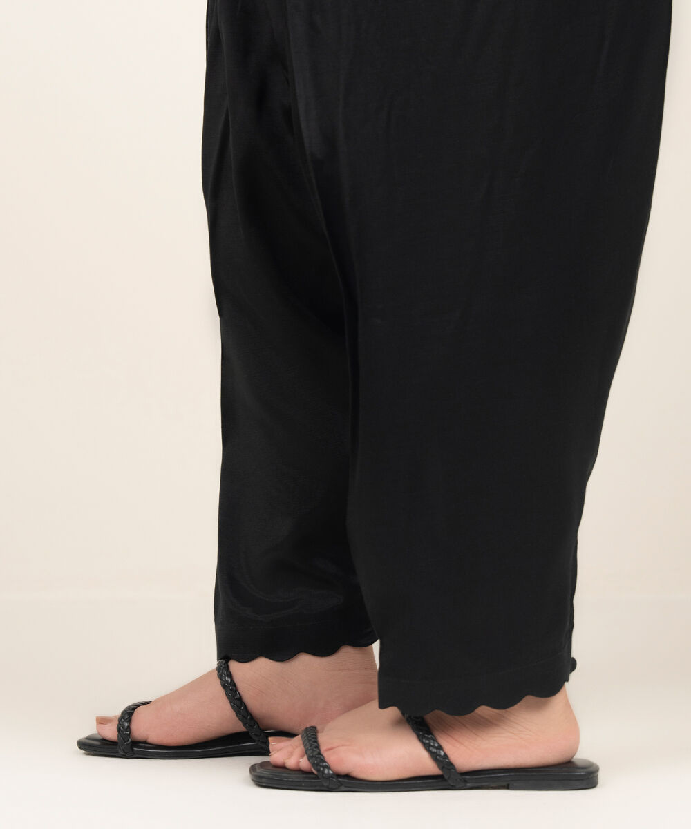 Women's RTW Lawn Solid Black Shalwar