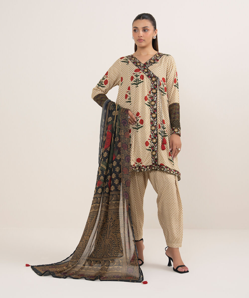 Women's RTW Blended Tissue Black Printed  Dupatta