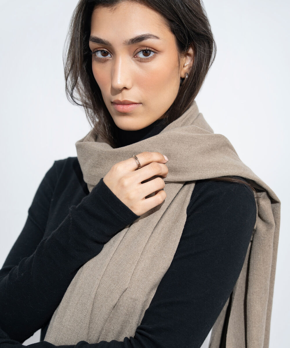 Women's Western Wear Sand Plain Woollen Scarf