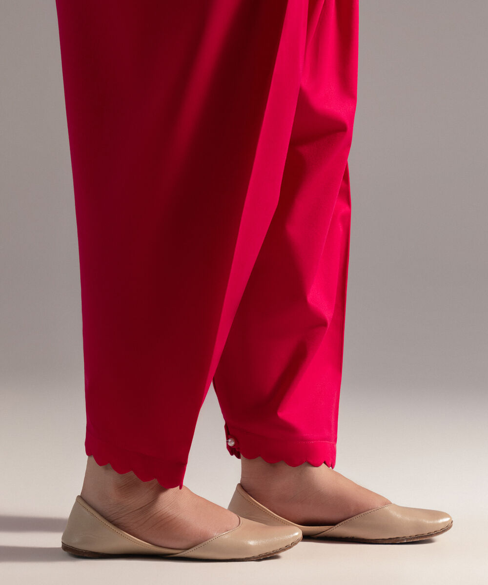 Women's RTW Cambric Solid Pink Skinny Shalwar