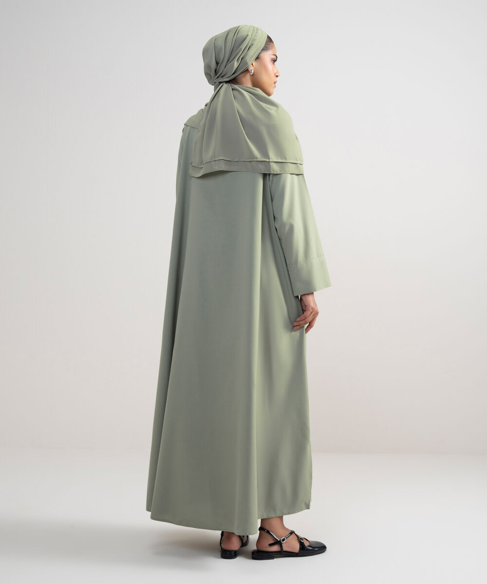 Women's Beige Raglan Abbaya Set