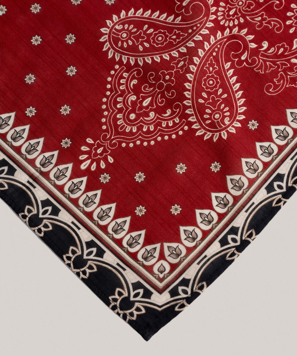 Women's RTW Printed Maroon Khaddar Dupatta