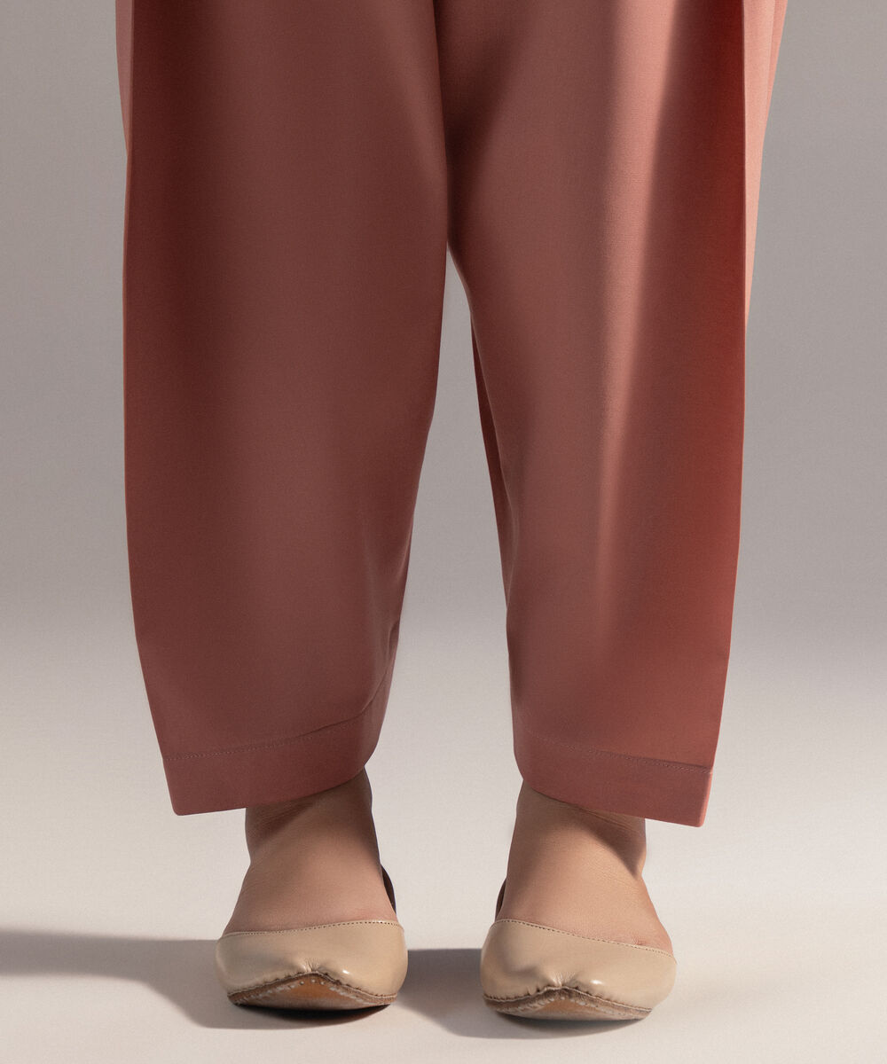 Women's RTW Cambric Solid Peach Shalwar