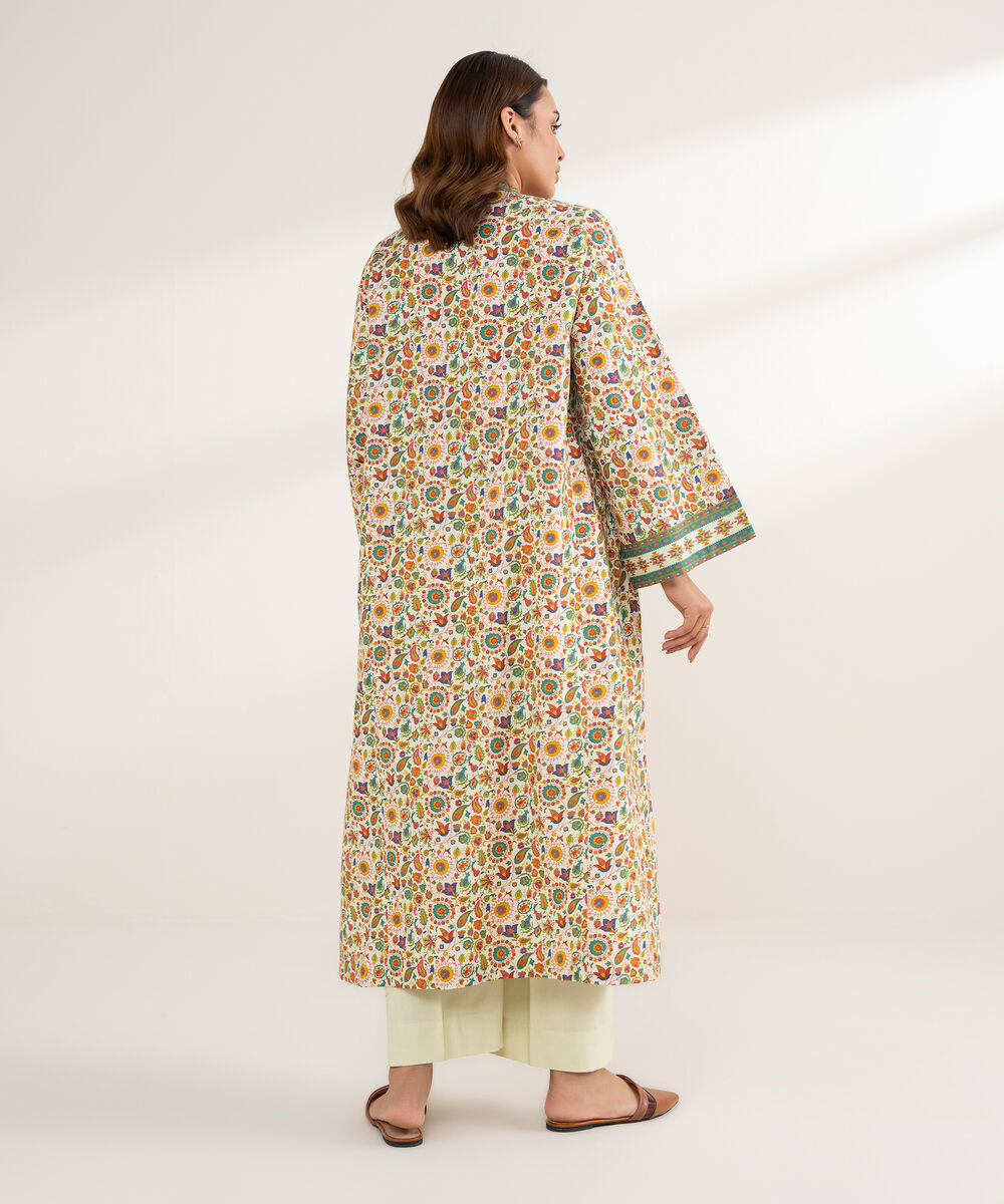 Women's Unstitched Cotton Printed Multi 2 Piece Suit