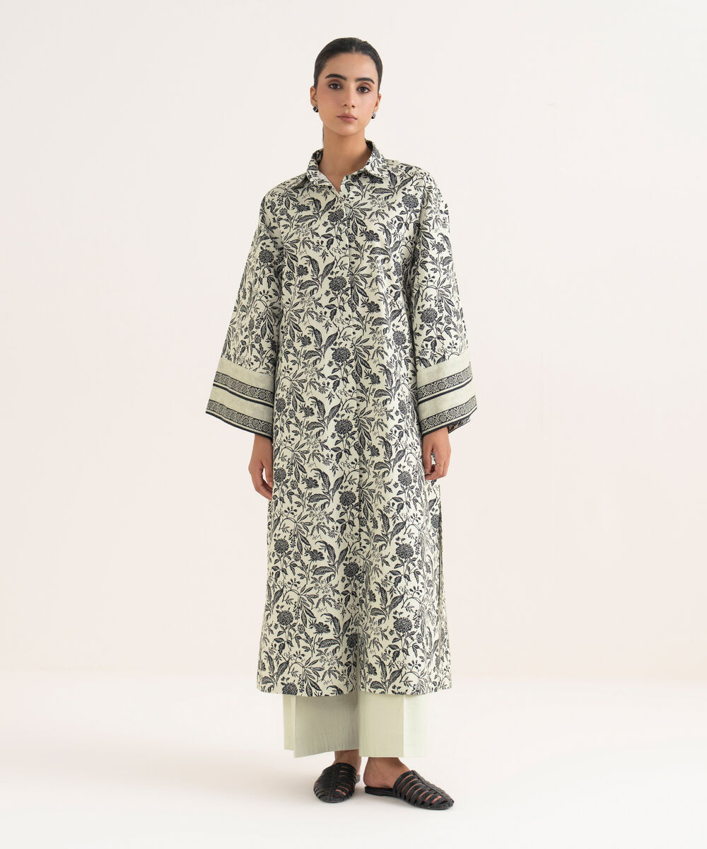 Women's Unstitched Cotton Printed Multi Two Piece Suit