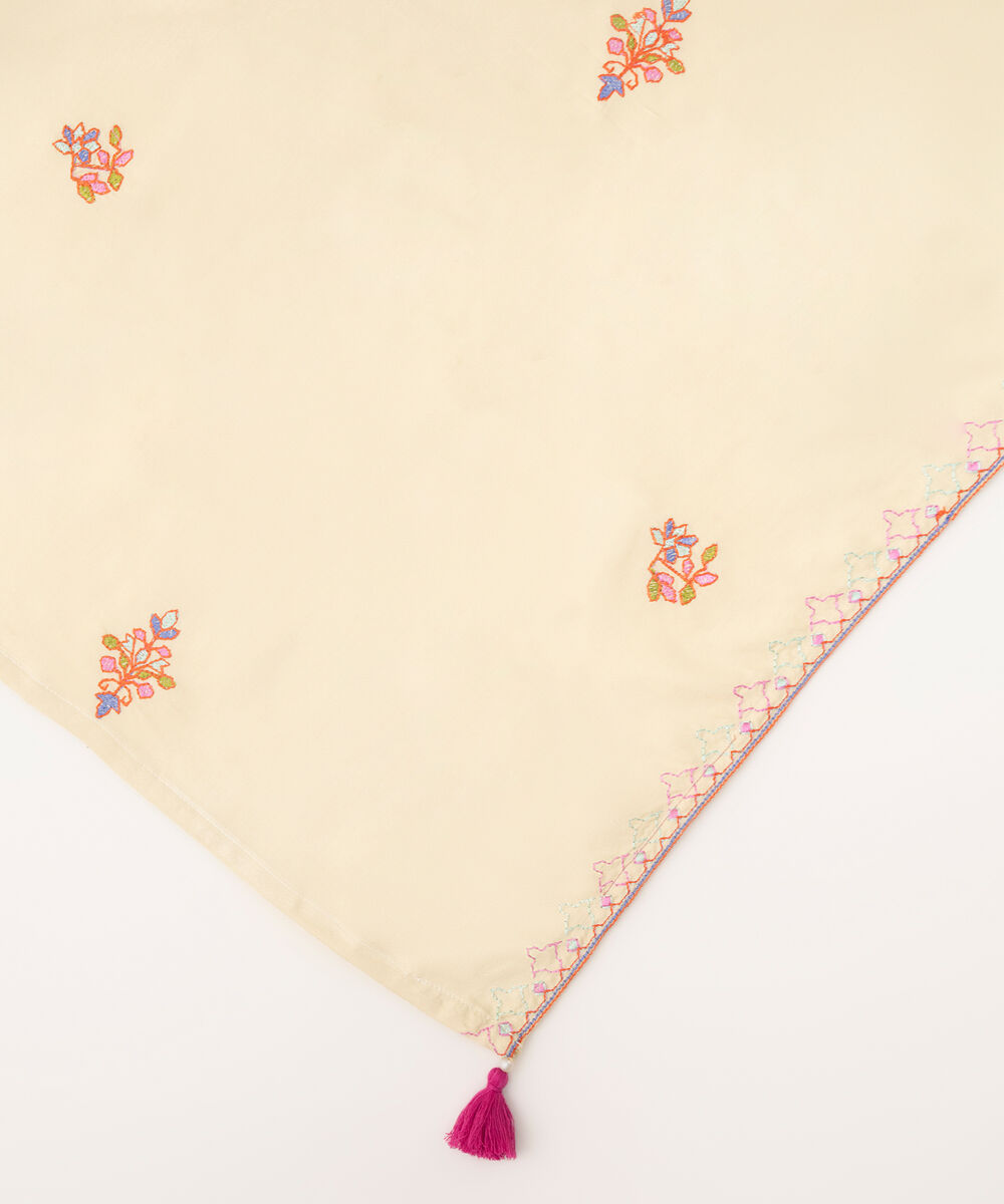 Women's RTW Linen Cream Dyed Dupatta