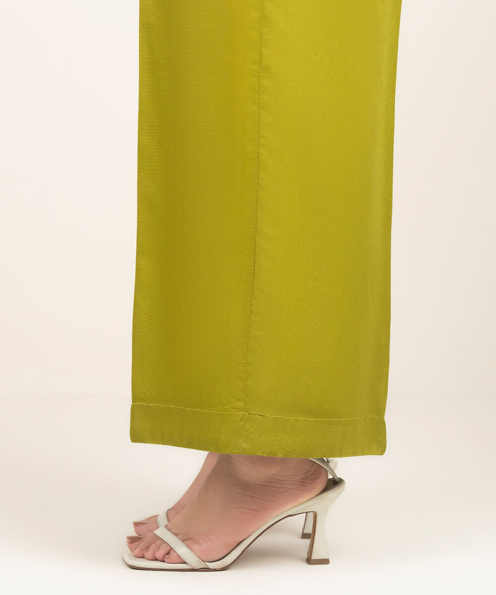 Women's RTW Arabic Cambric Solid Green Culottes