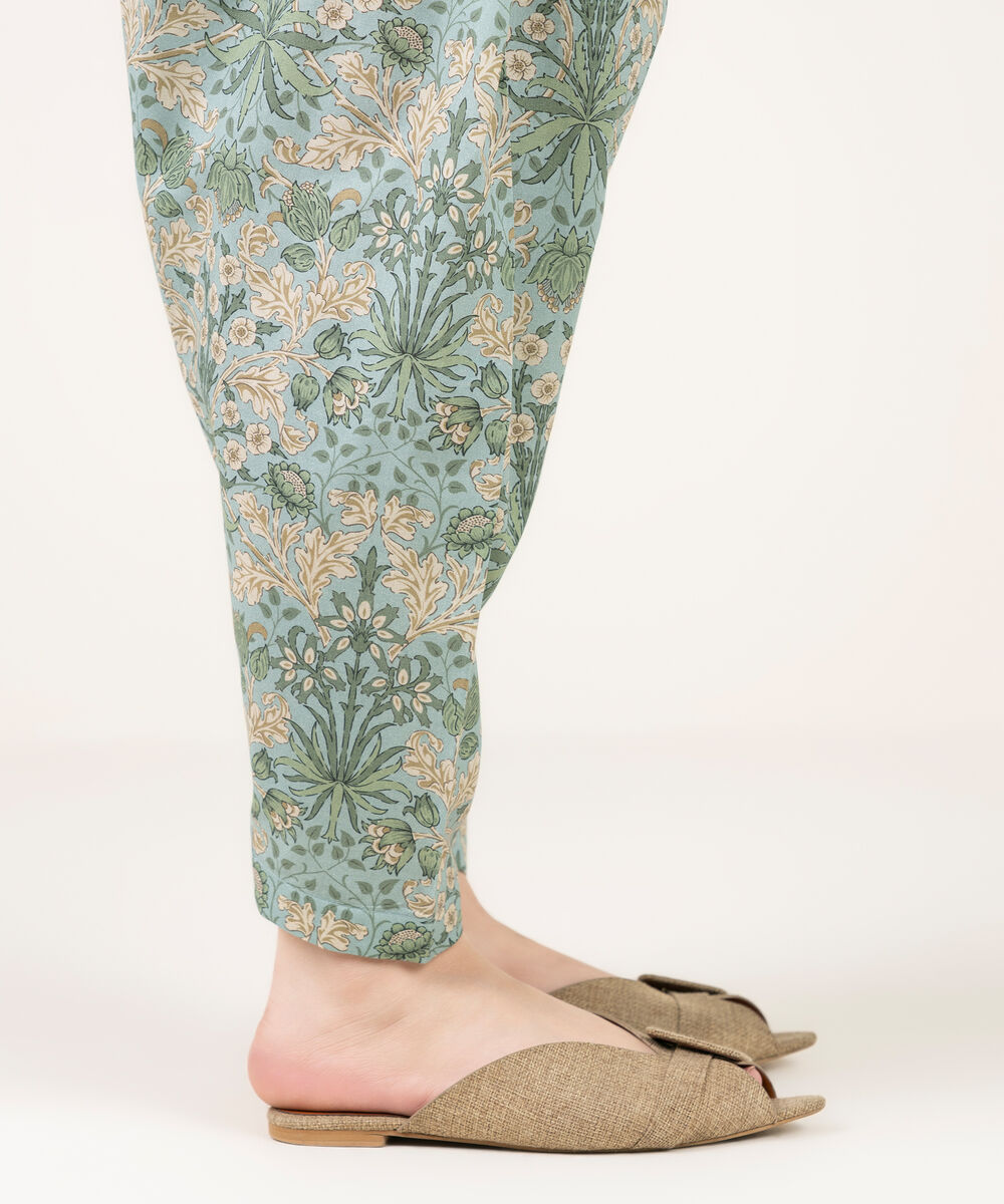 Women's RTW Lawn Printed Blue Shalwar