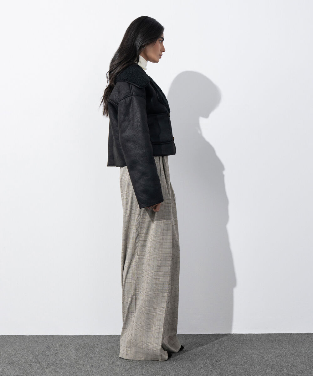 Women's Western Wear Black Reversible Short Jacket