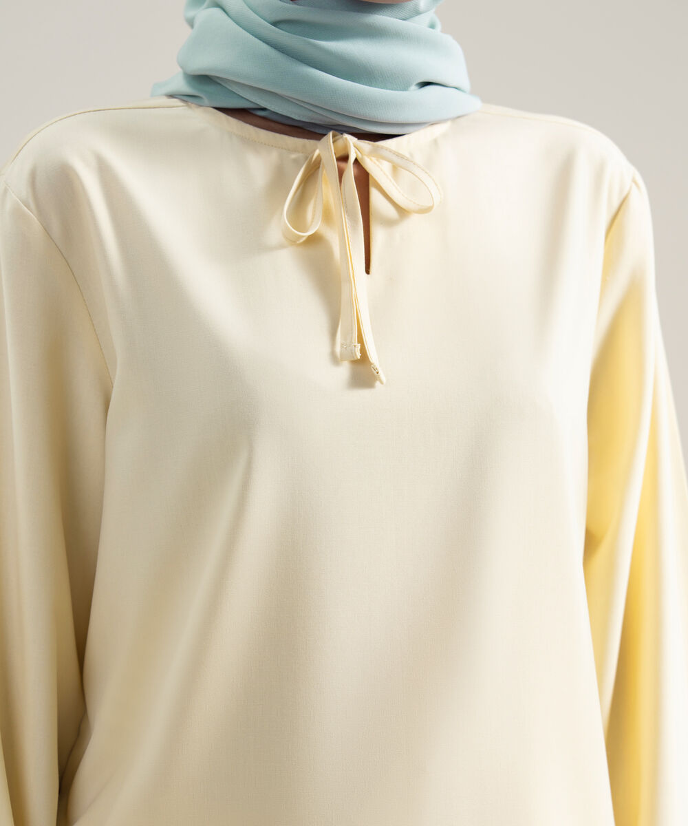 Women's Polyester Yellow Modest Wear Top