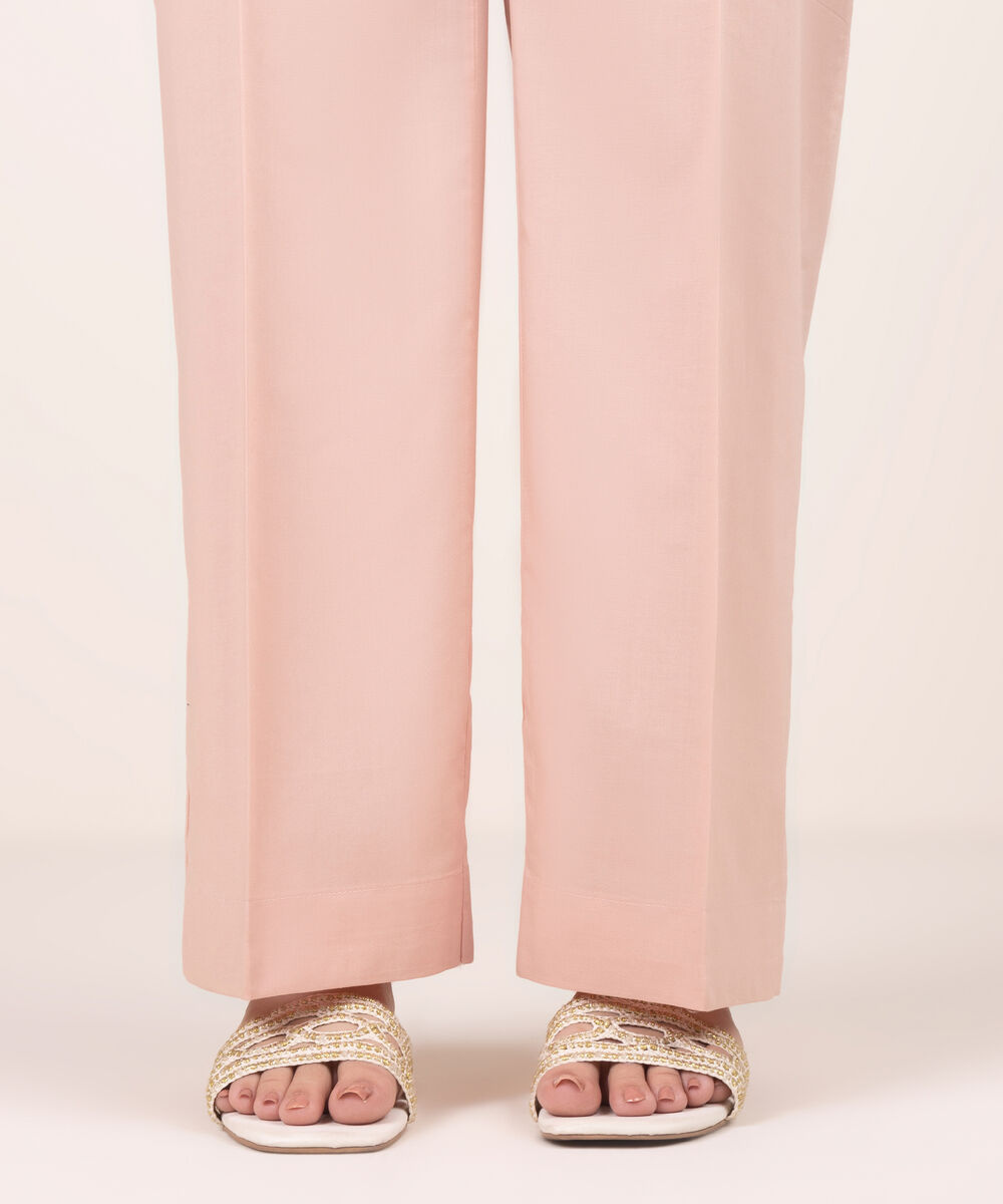 Women's RTW Cambric Solid Pink Culottes