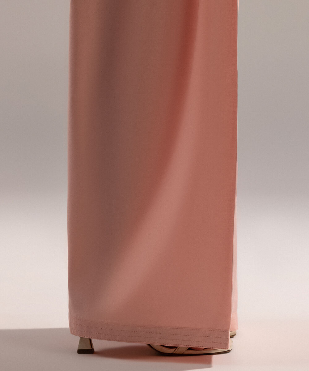 Women's RTW Cambric Solid Pink Farshi Shalwar