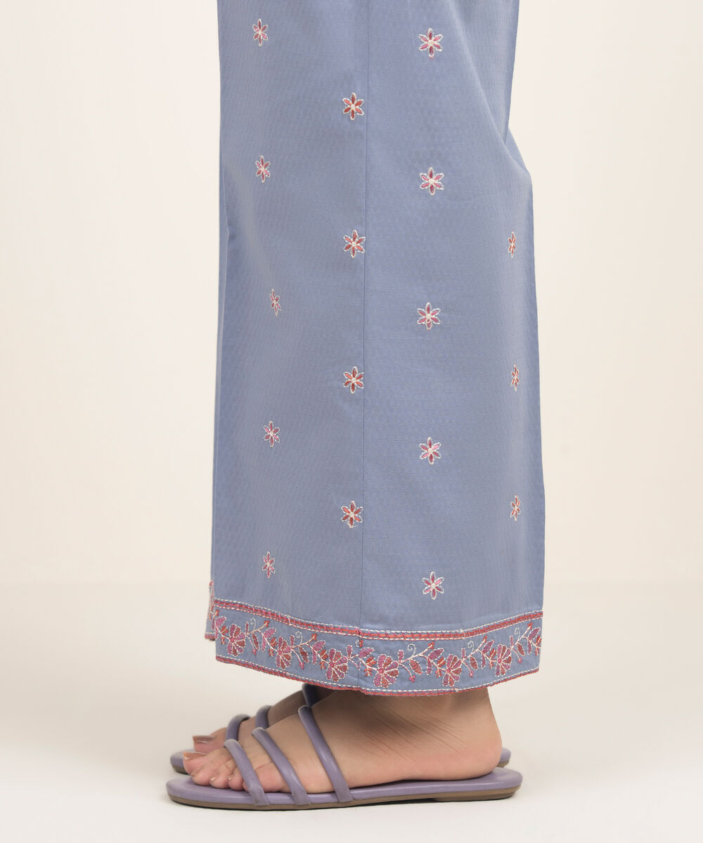 Women's RTW Dobby Embroidered Grey Culottes