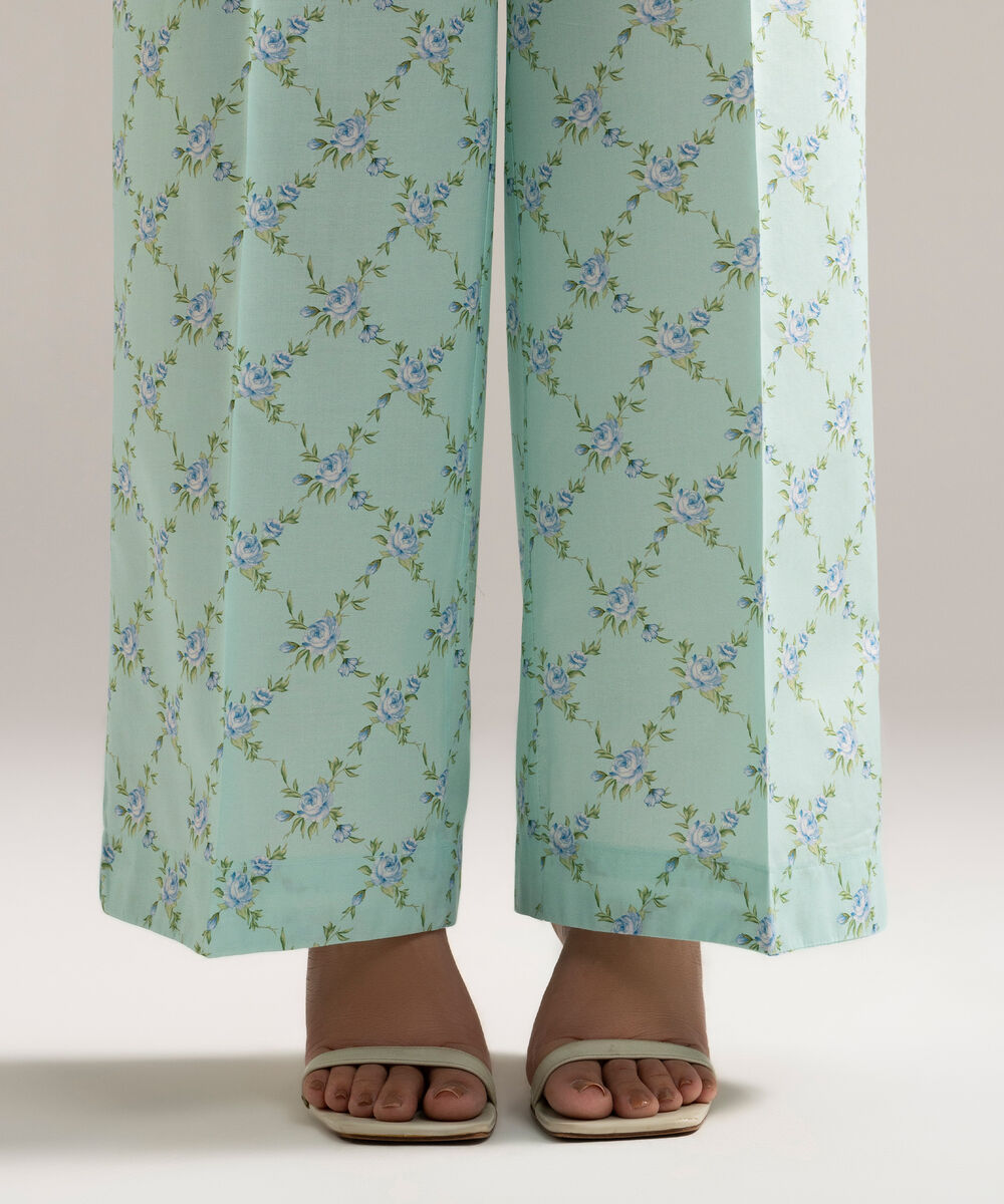 Women's RTW Cambric Printed Blue Culottes