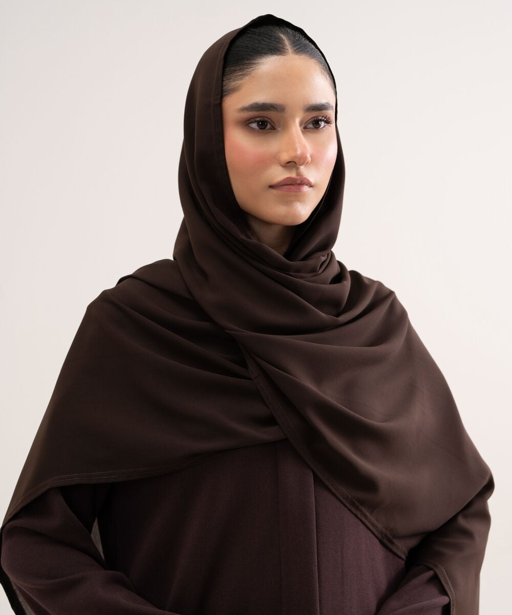 Women's Polyester Brown Hijab
