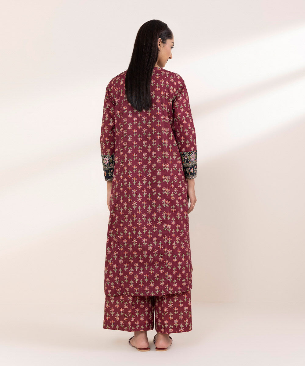 Women's RTW Lawn Red Printed A-Line Shirt