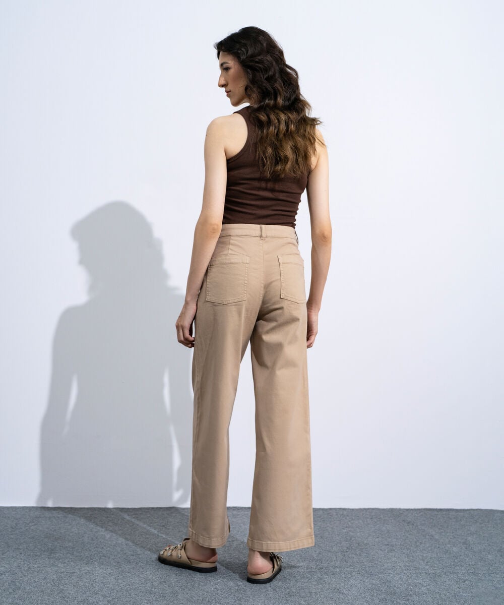 Women's Brown Ribbed Vest Top