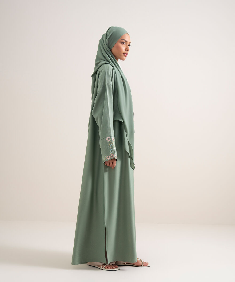 Women's Mint Green Regular Abbaya Set