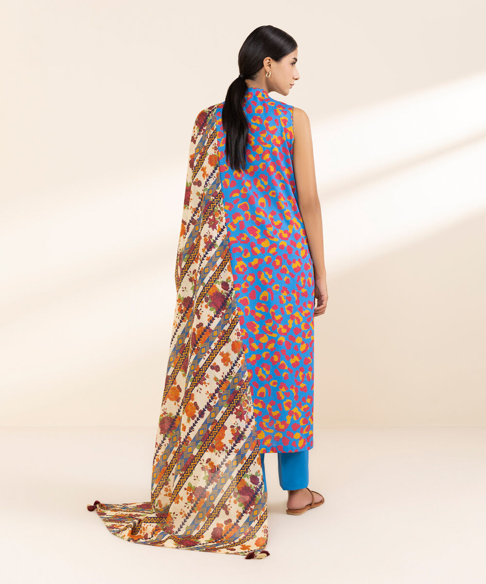 Women's Unstitched Lawn Printed Multi 2 Piece Suit