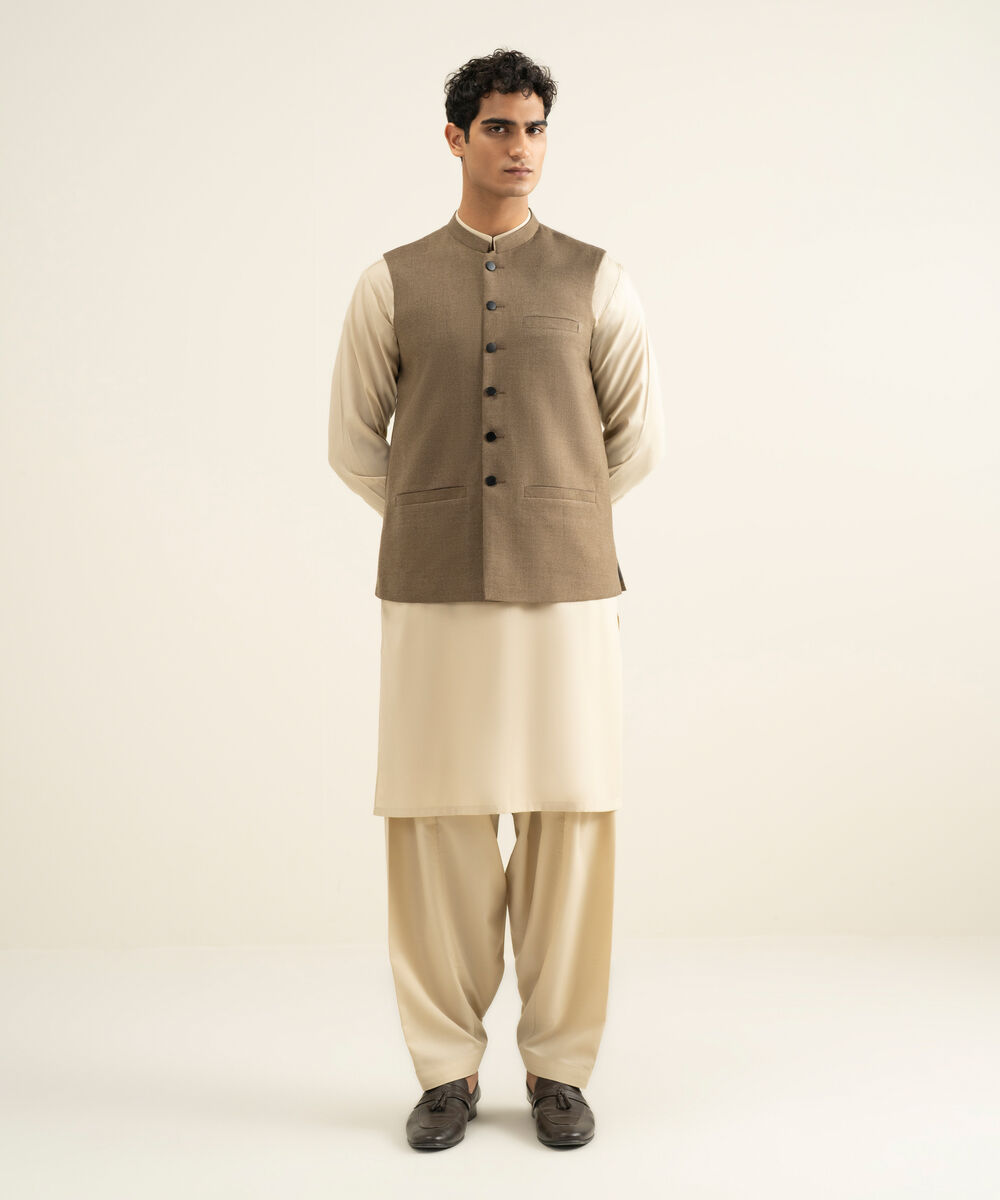 Men's brown Luxury Viscose Waistcoat