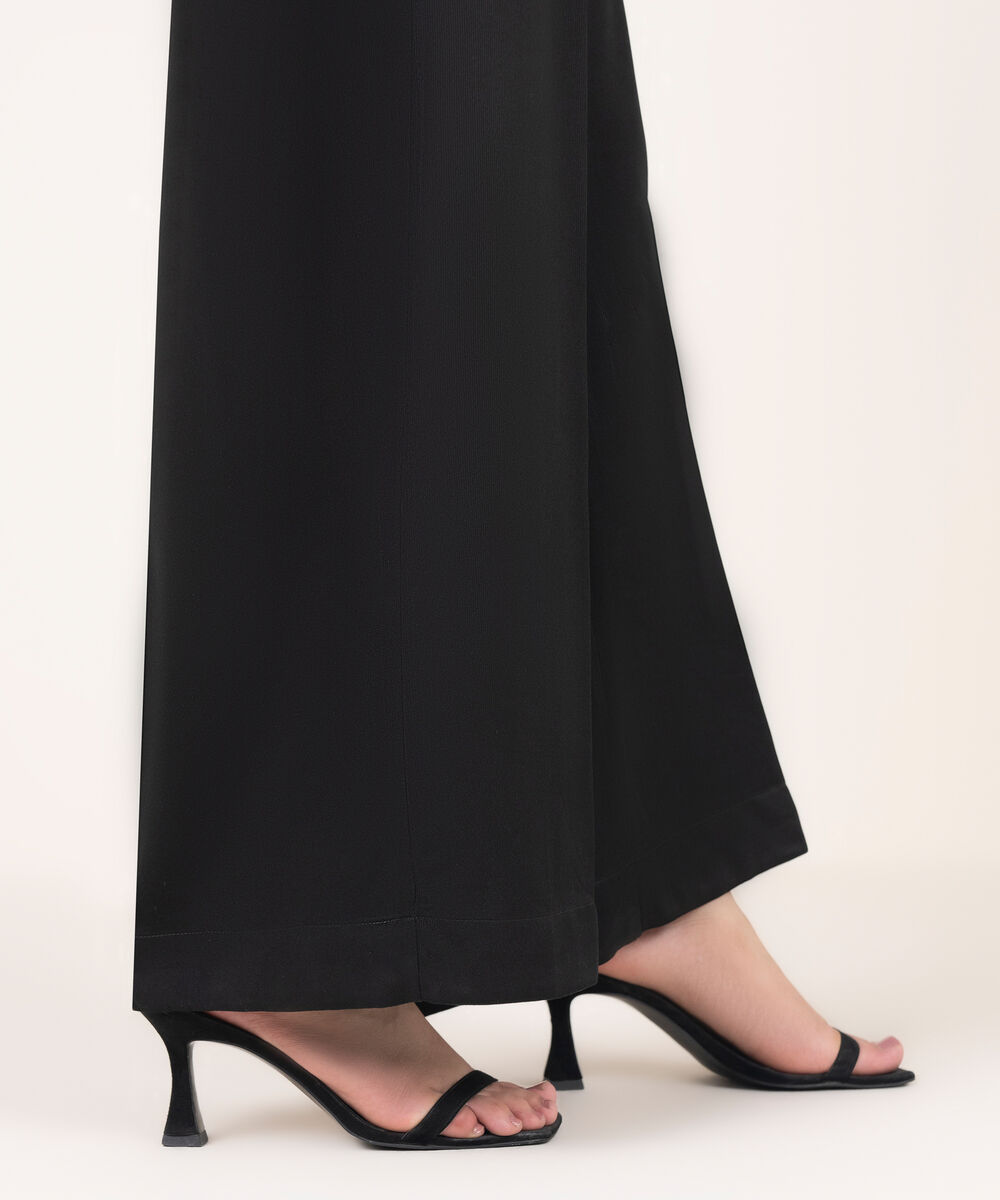 Women's RTW Bedford Solid Black Culottes