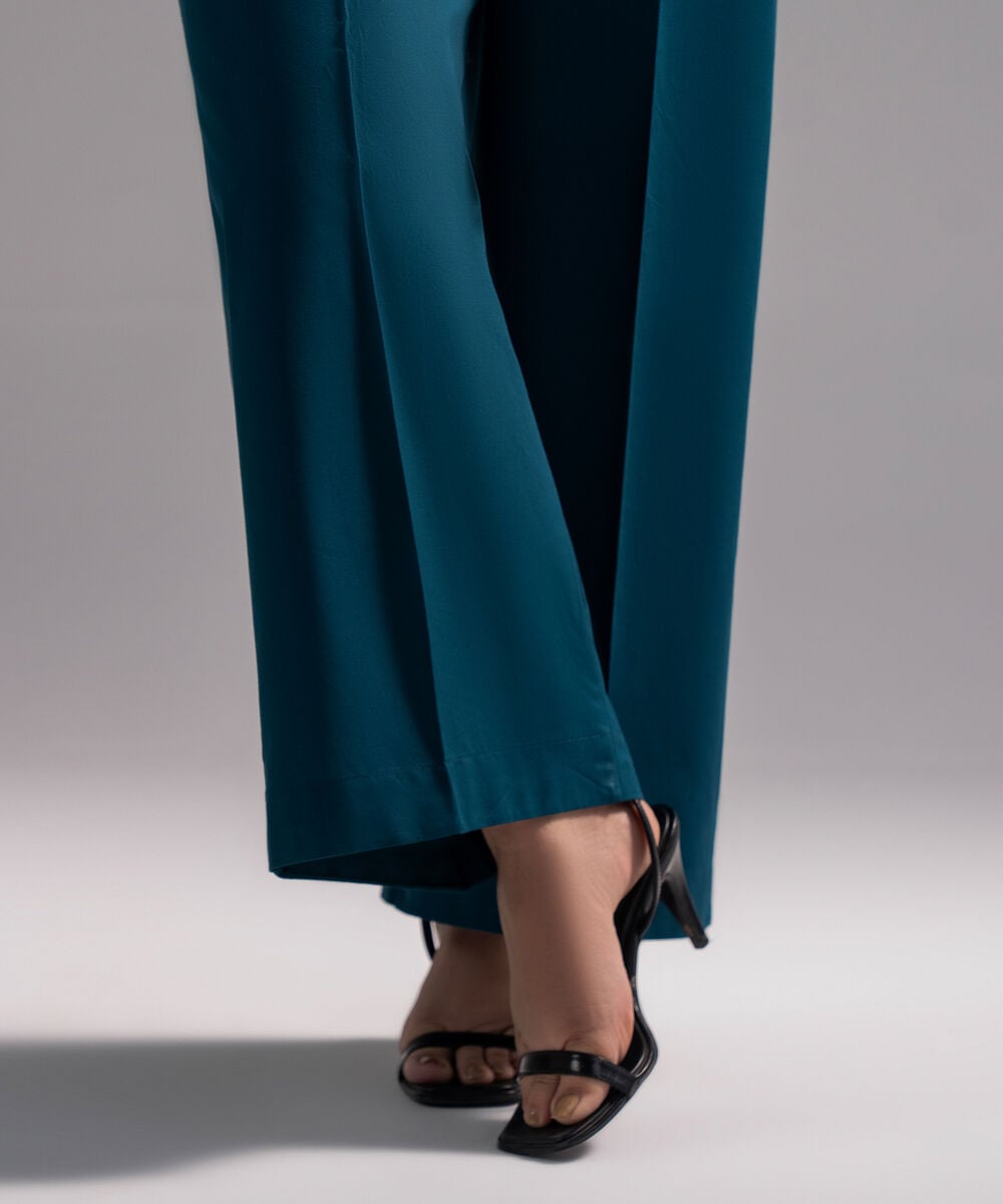 Women's RTW Cambric Solid Teal Culottes