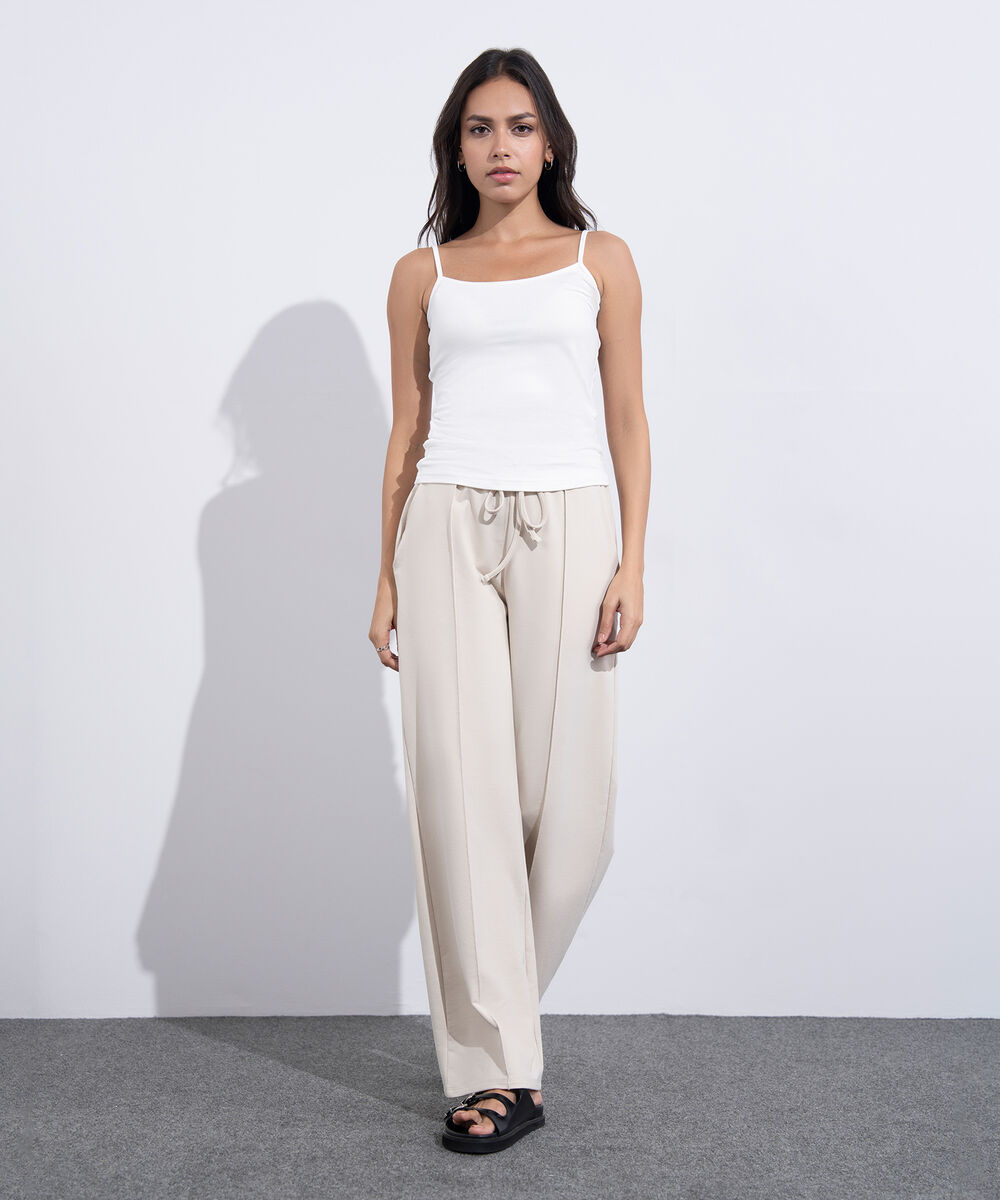 Women's Western Wear White Stretch Tank Top