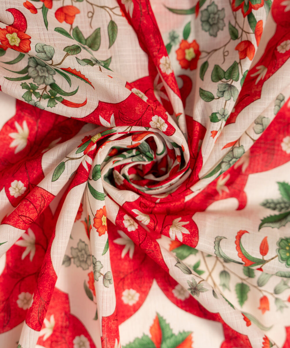 Lawn Printed Off White Dupatta