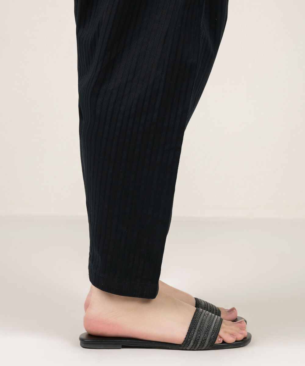 Women's RTW Dobby Solid Black Shalwar