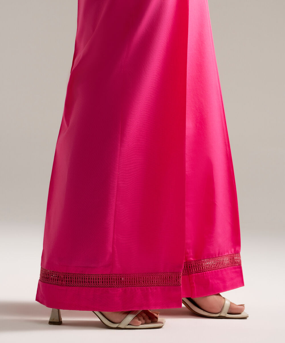 Women's RTW Cambric Solid Pink Culottes
