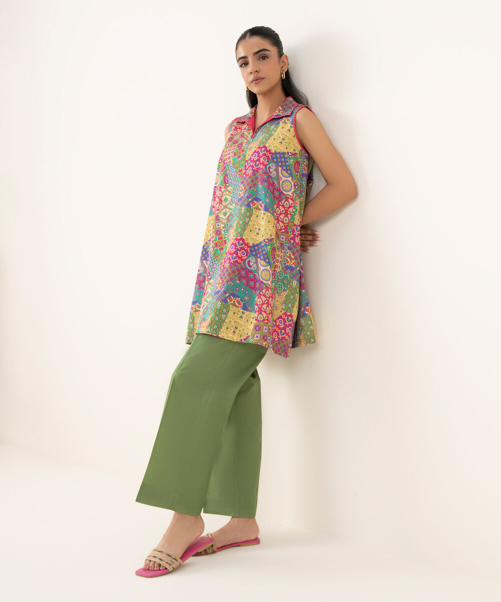 Women's Unstitched Lawn Printed Multi Two Piece Suit