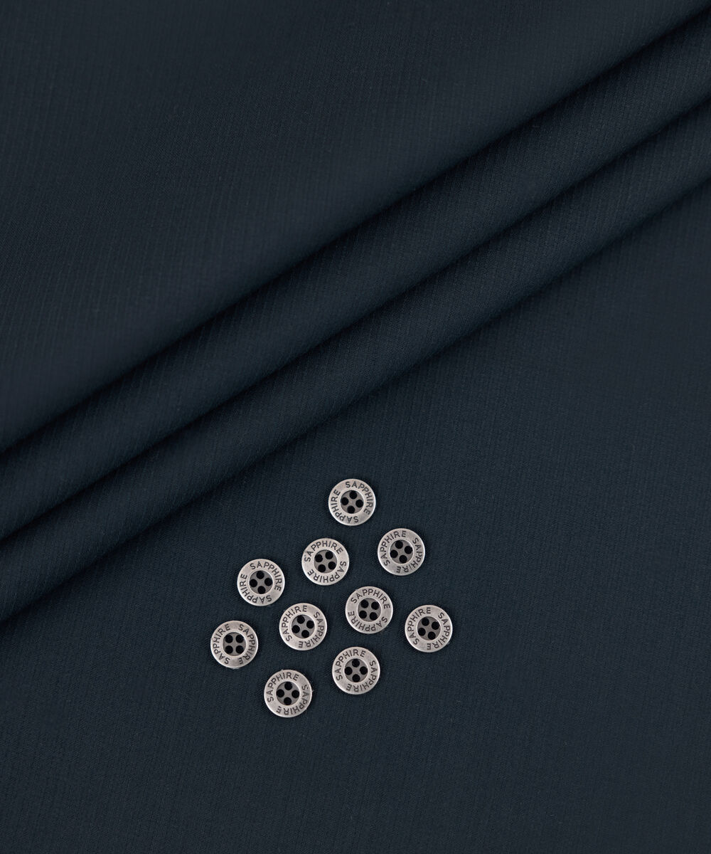 Men's Unstitched 2-Piece Premium Wash & Wear Dobby Indigo Suit