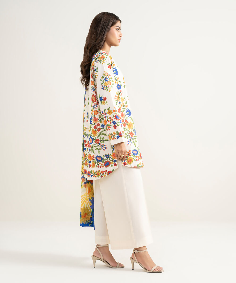 Women's RTW Cambric Printed Multi 3 Piece Suit