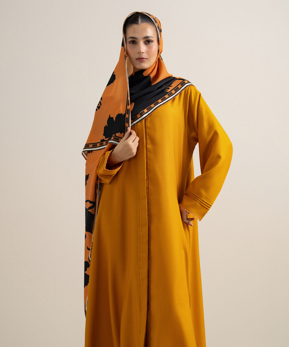 Women's Mustard  Abaya Set