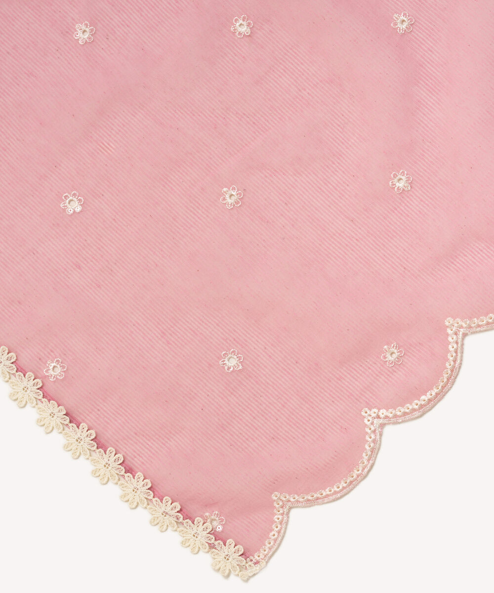 Women's RTW Textured Karandi Embroidered Pink Dupatta