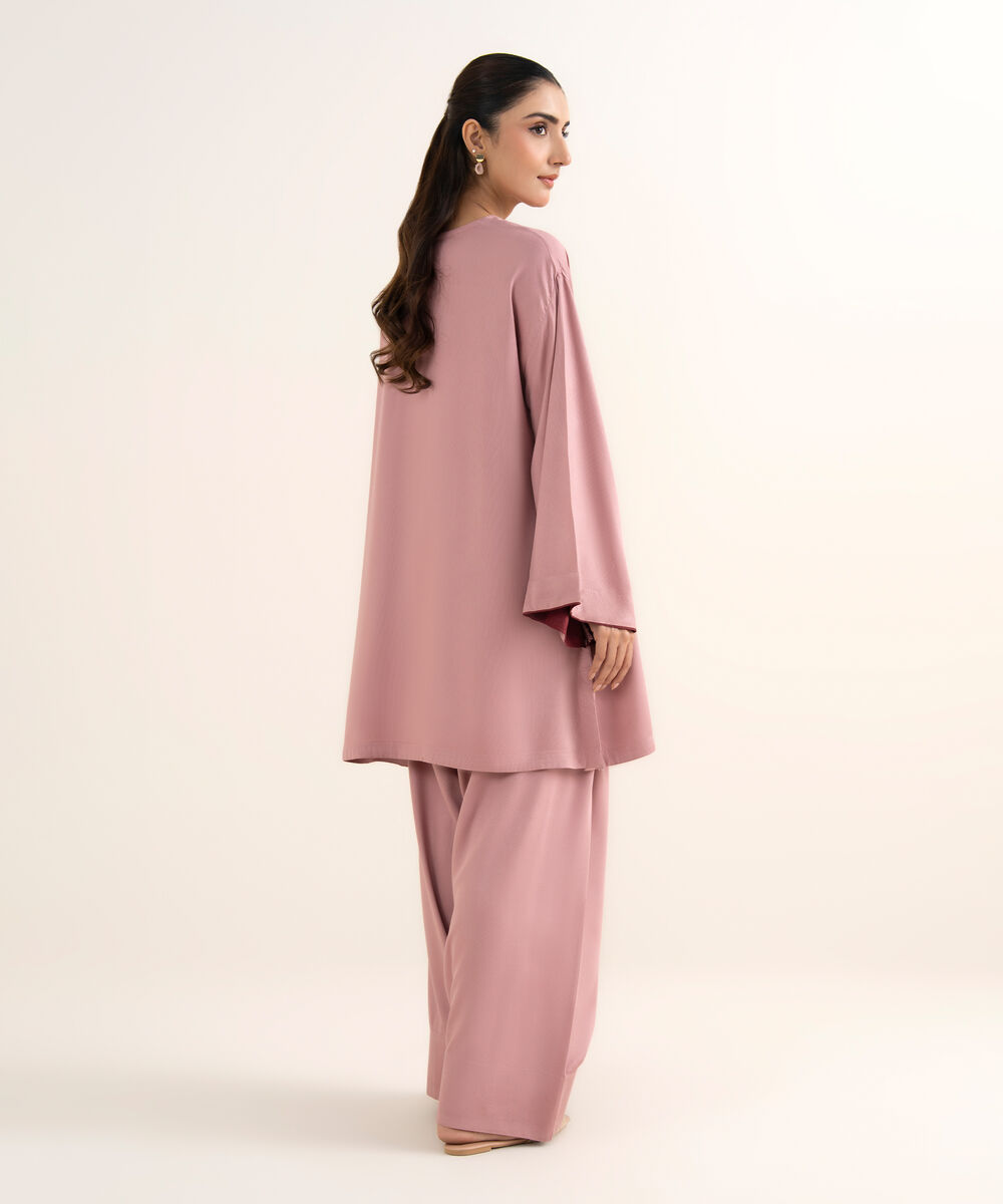 Women's RTW Bedford Solid Pink Straight Shirt