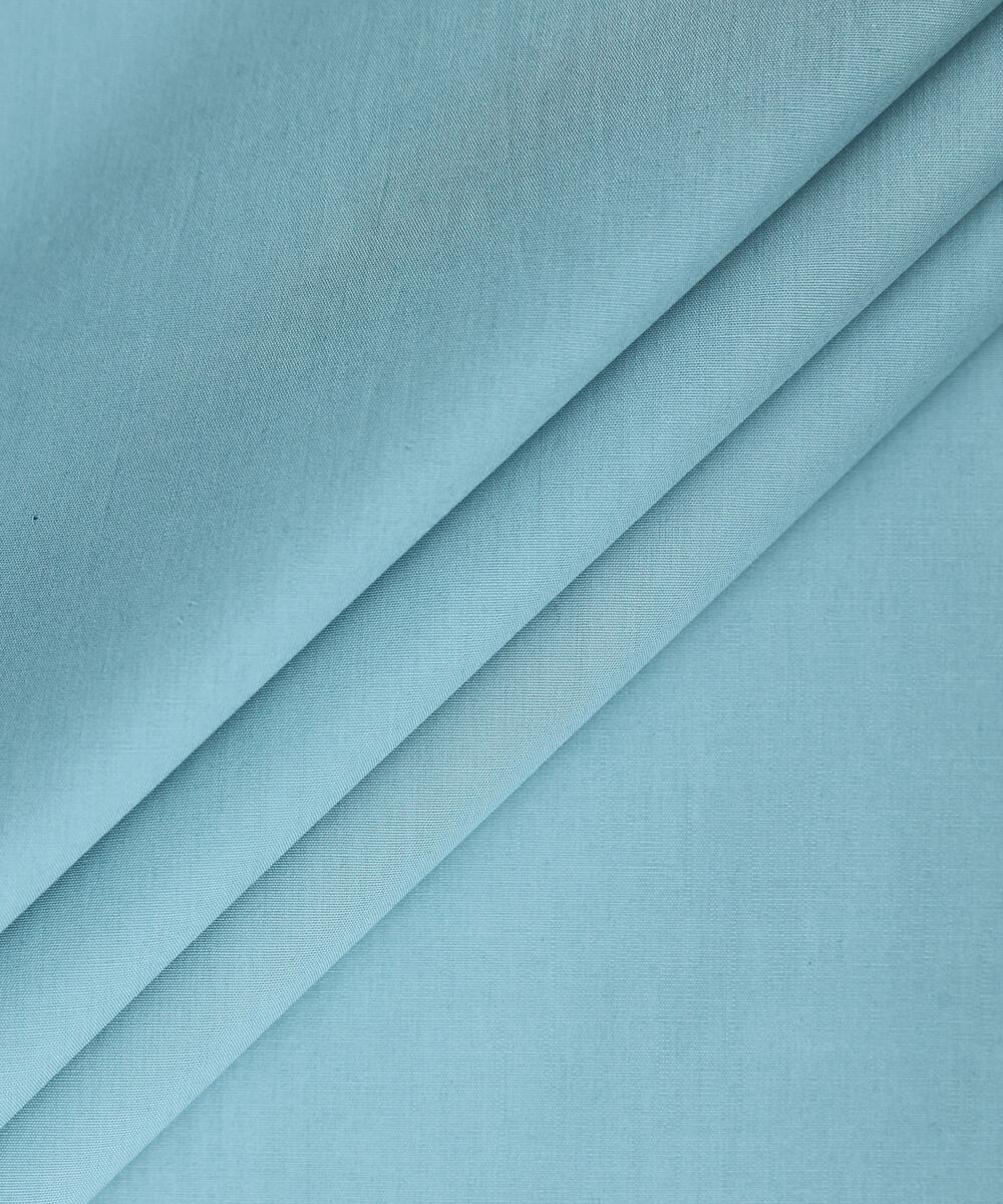 Men Unstitched Cotton Blue Full Suit Fabric