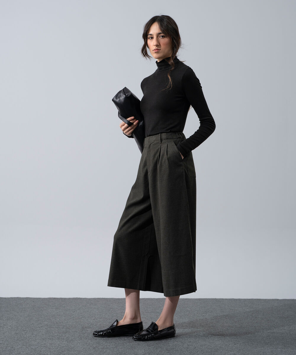 Women's Western Wear Green Wide Leg Culottes