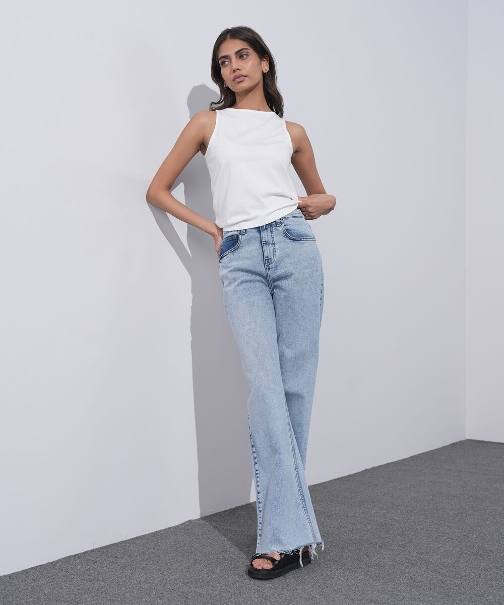 Women's Western Wear White Sleeveless T-Shirt