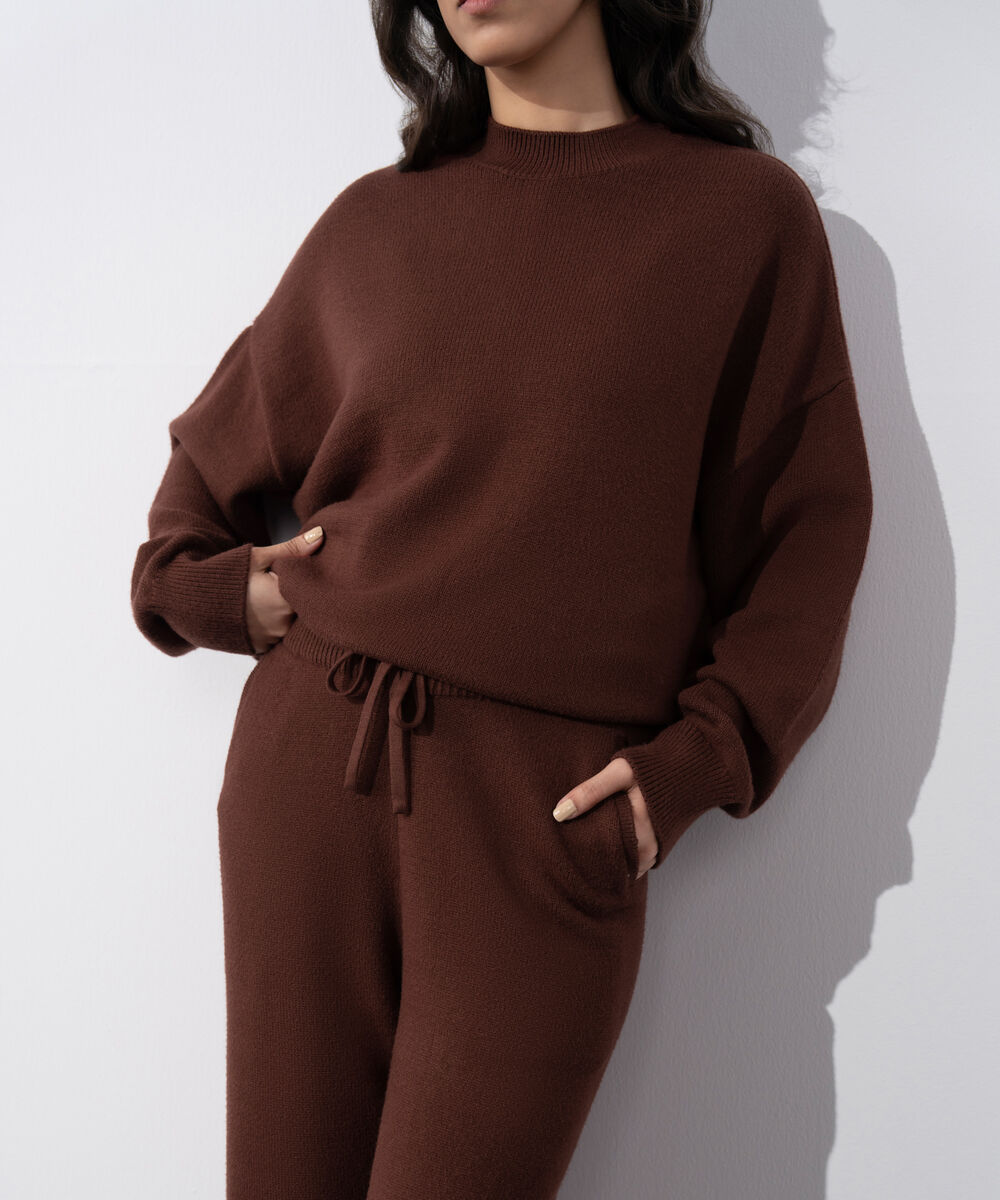 Women's Western Wear Rust Pull On Long Knit Trouser