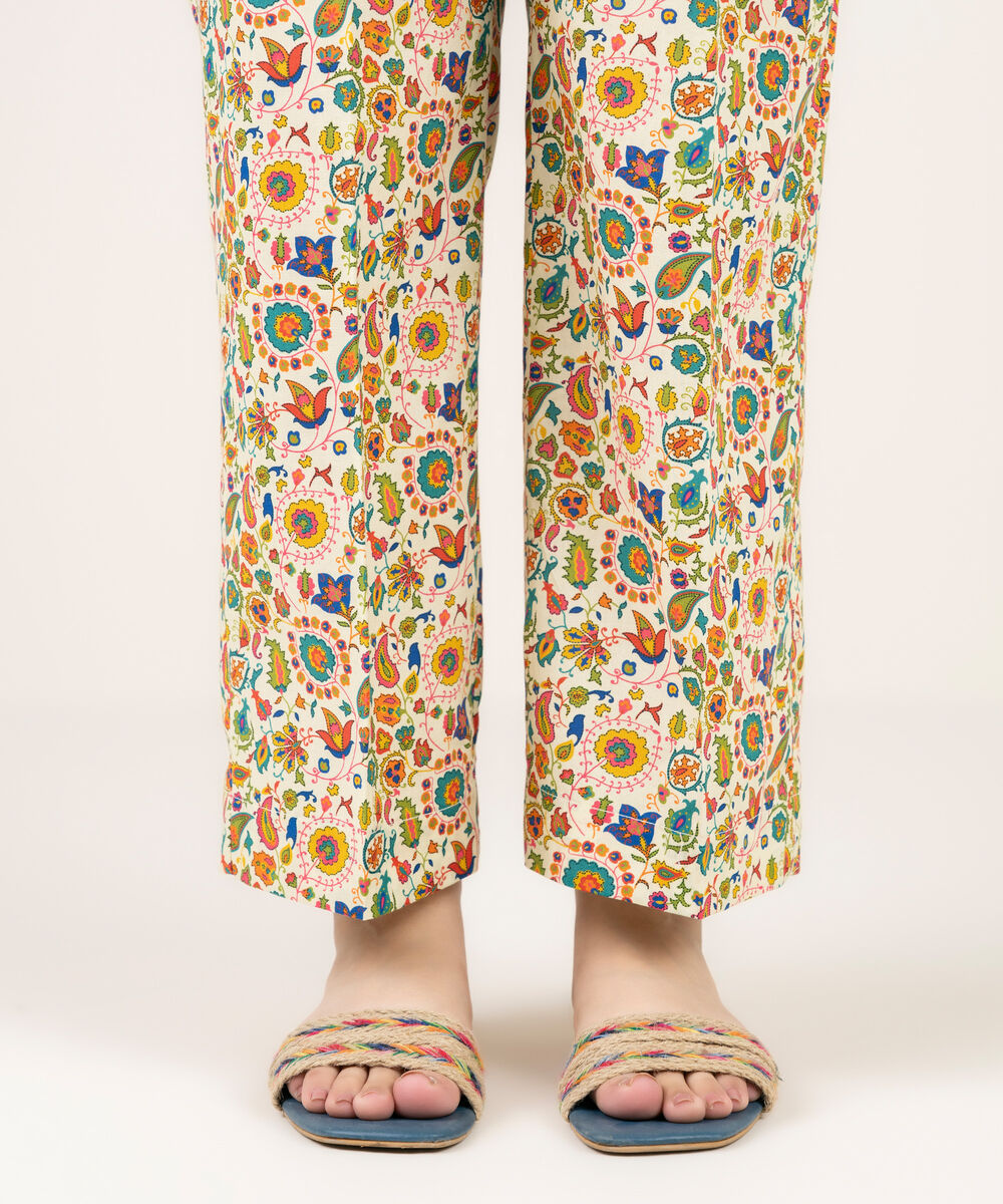 Women's RTW Cambric Printed Multi Straight Pants