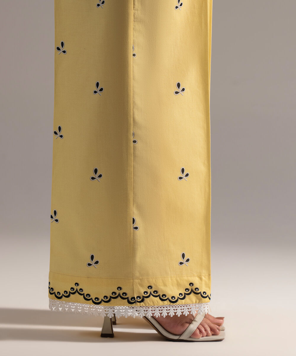 Women's RTW Cambric Printed Yellow Culottes