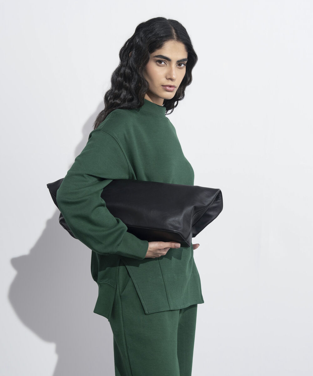 Women's Western Wear Green Sweatshirt With Slits