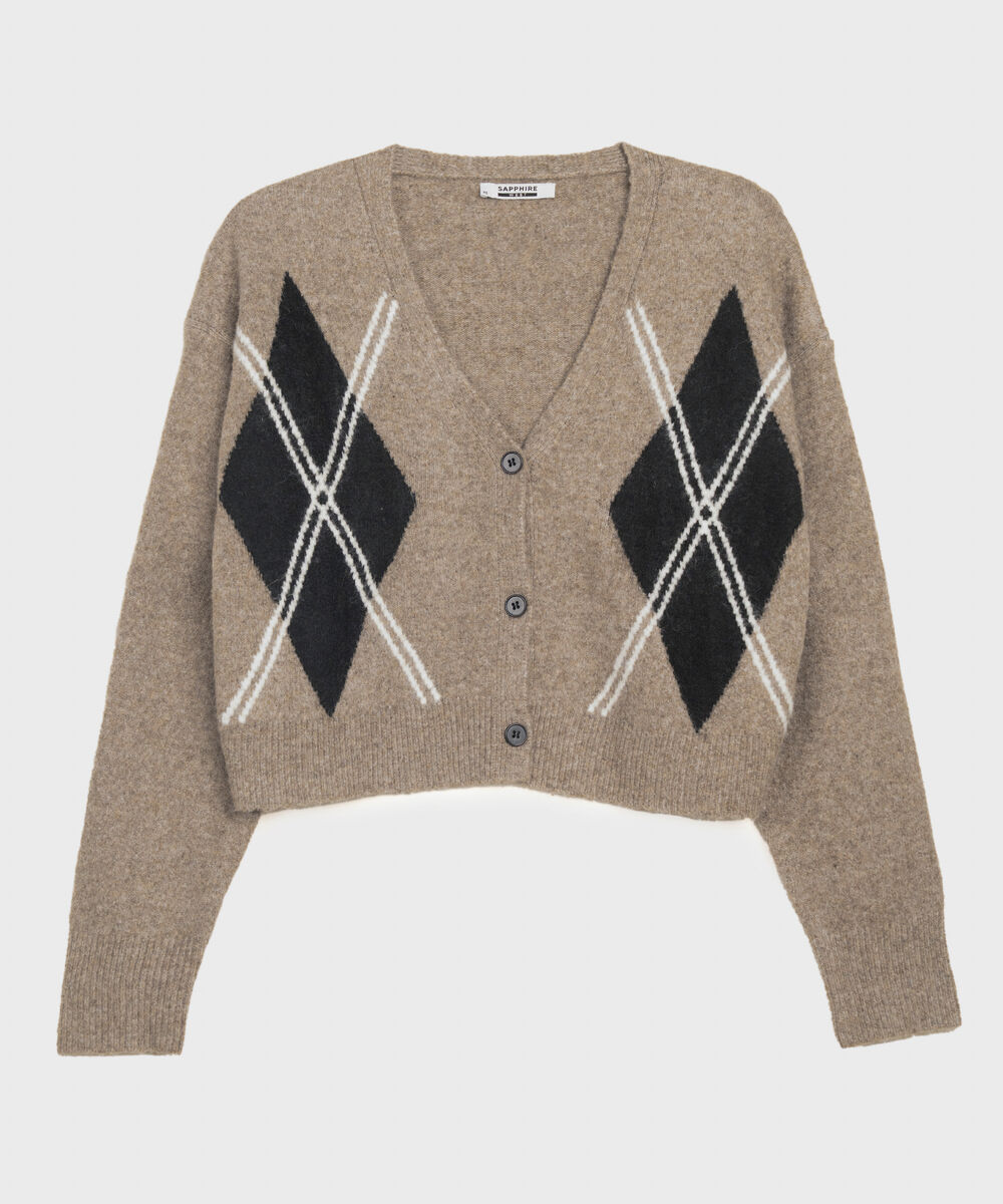 Women's Western Wear Beige Knit Cardigan