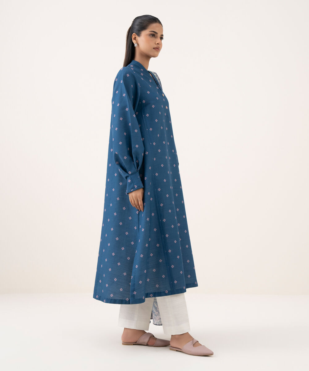 Women's Unstitched Light Khaddar Printed Multi Two Piece Suit