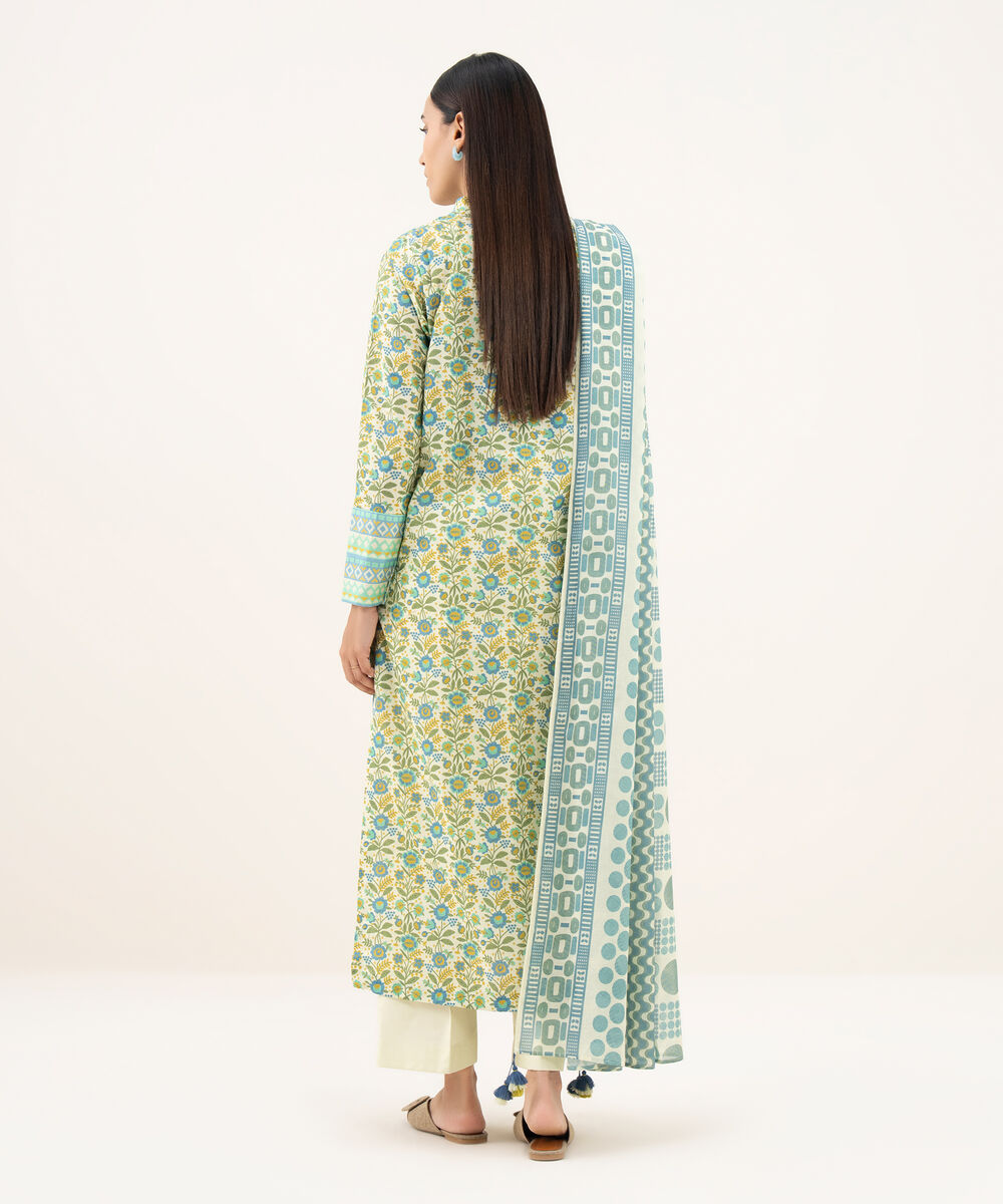 Women's Unstitched Lawn Printed Multi 3 Piece Suit