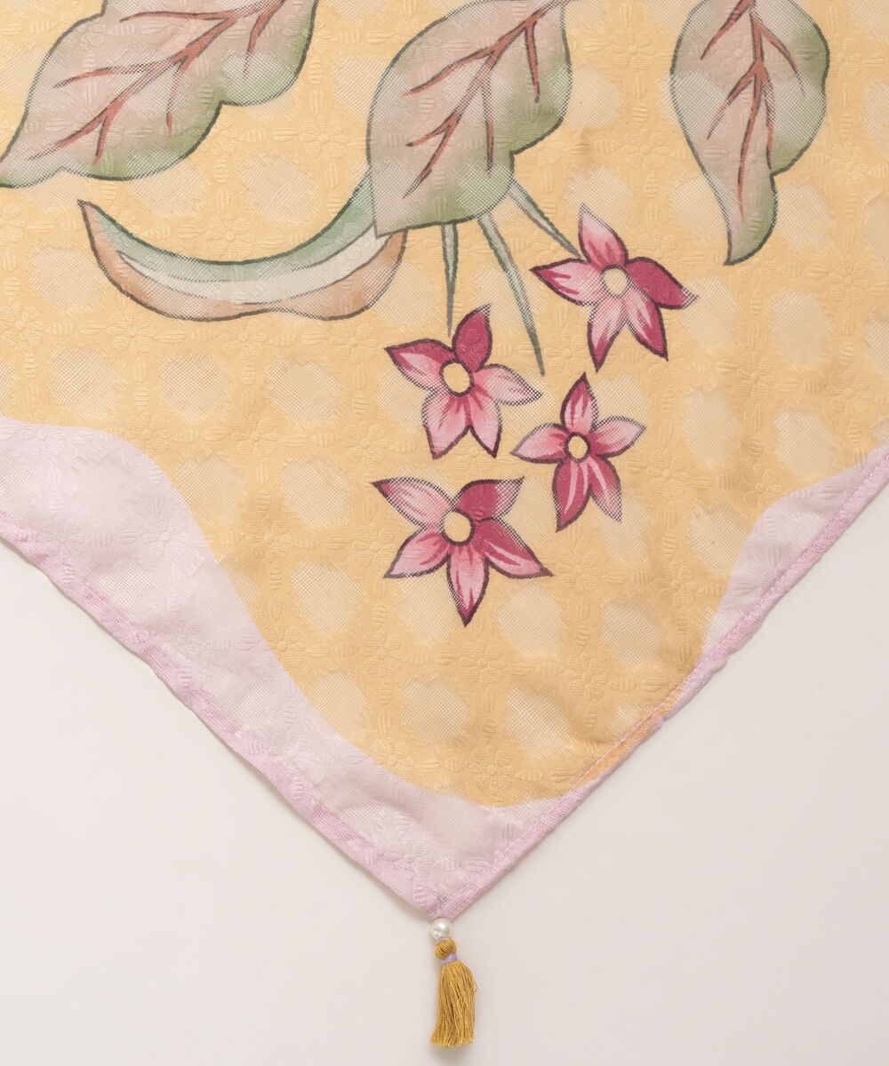 Women's RTW Brochea Jacquard Printed Yellow Dupatta