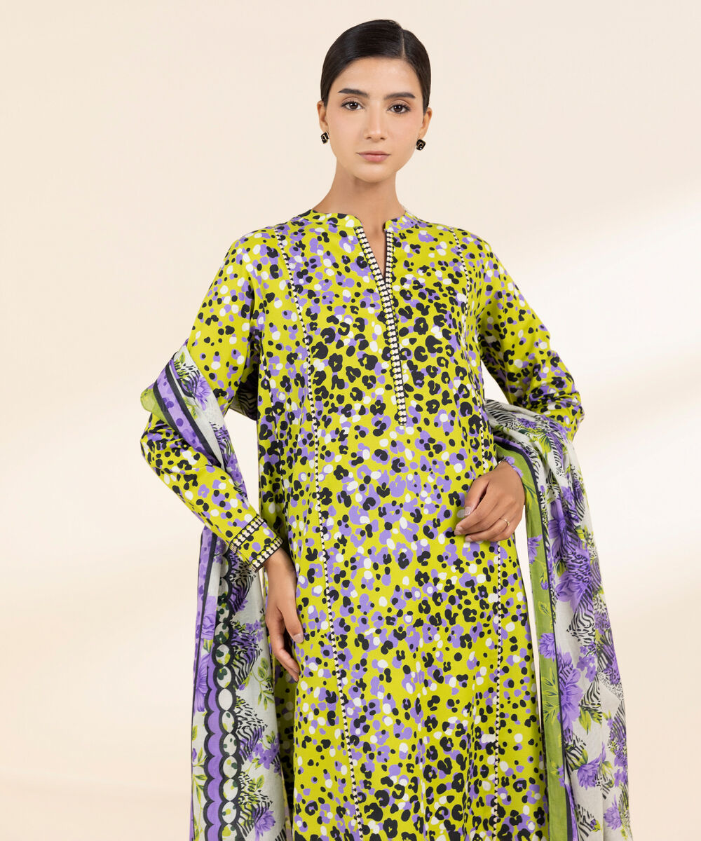 Women's Unstitched Lawn Printed Multi 2 Piece Suit