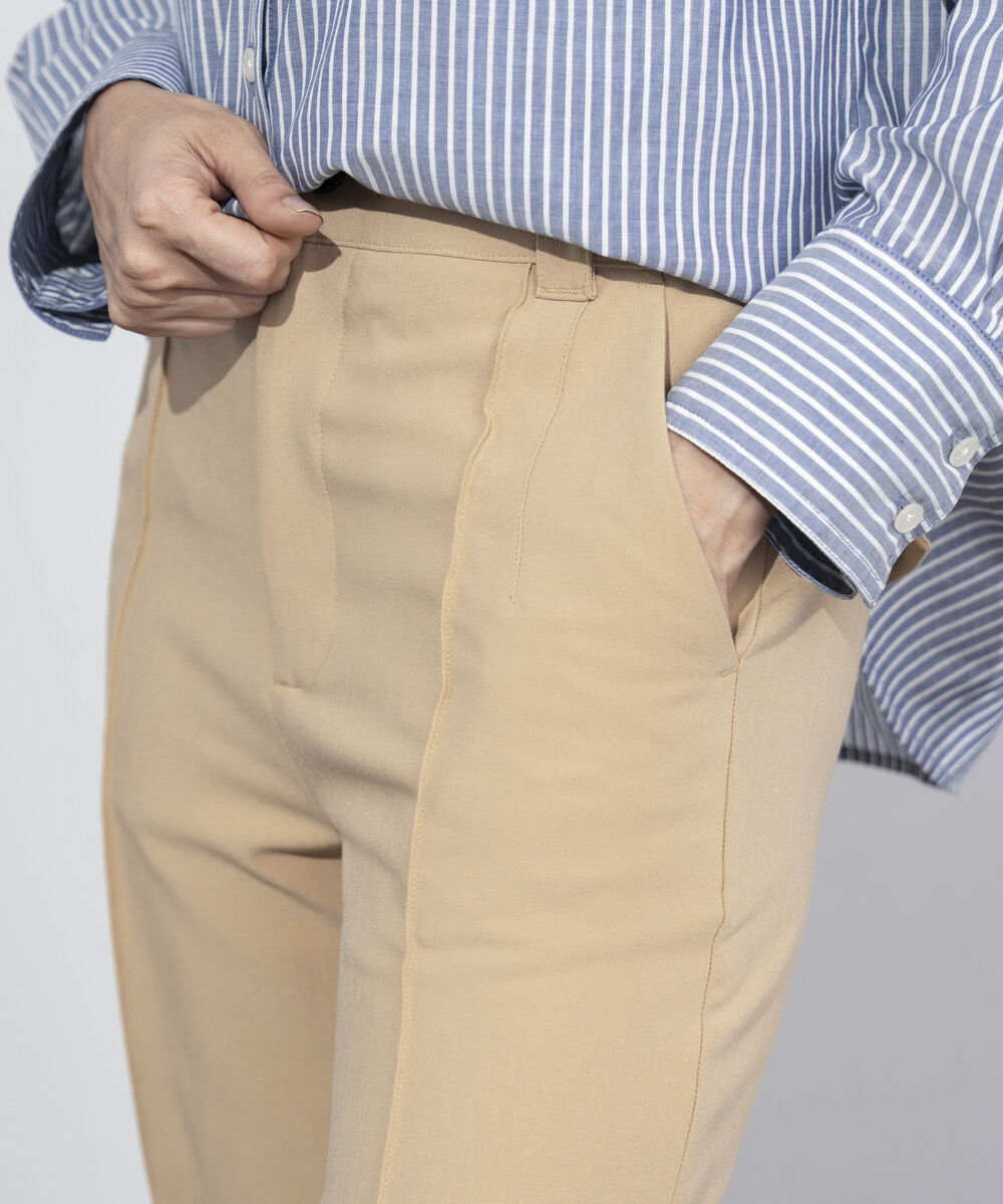 Women's Western Wear Light Brown Tailored Straight Fit Trousers