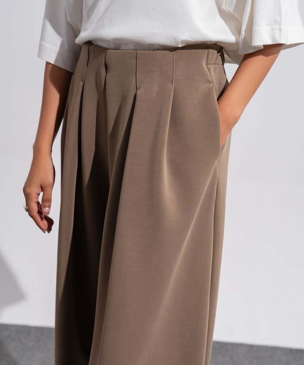 Women's Western Wear Brown Soft-Lux Pleated Trousers